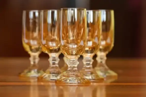 yellow glasses on the table