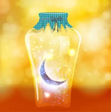 yellow moon in the glass jar