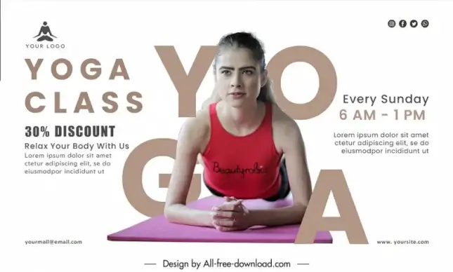 yoga class advertising banner template modern dynamic 