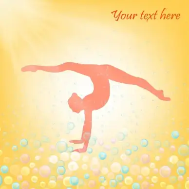 yoga poster with exercising human and light beams