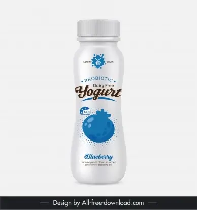 yogurt bottle packaging template contrast blueberry decor