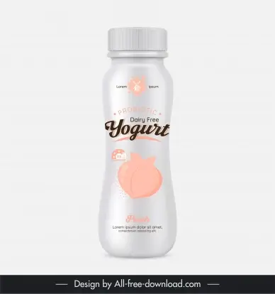 yogurt bottle packaging template elegant bright peach decor