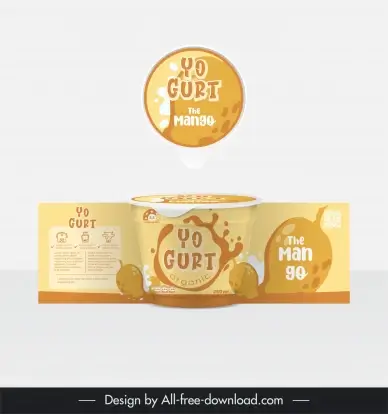 yogurt packaging template classical dynamic milk mango decor