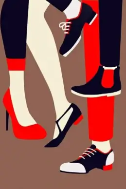 young fashion drawing legs shoes icons multicolored decor