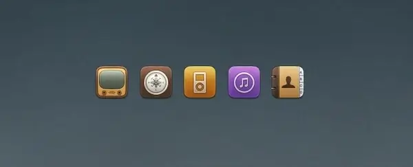 Youtube, Compass, iPod, iTunes, and Contacts Replacement Icons