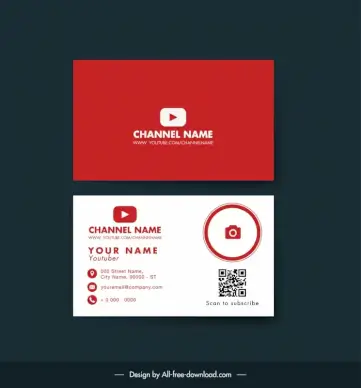 youtuber business card template simple plain decor