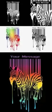 zebra and barcode vector