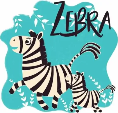 zebra drawing cute cartoon design