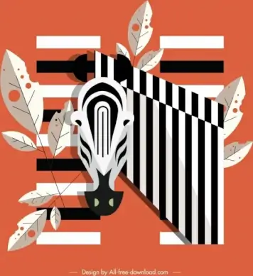 zebra icon classical flat sketch stripes decor