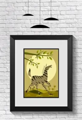 zebra painting decoration classical design brick wall backdrop