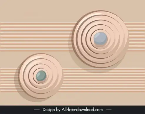 zen garden backdrop abstract concentric circles stripes decor