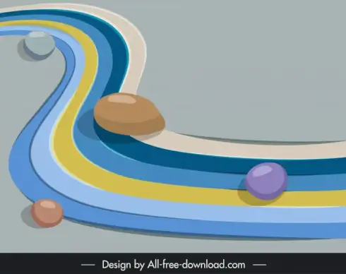 zen stone lines backdrop template curves circles 3d sketch