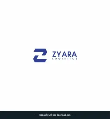 zyara logistics logo template flat symmetric geometry texts decor 