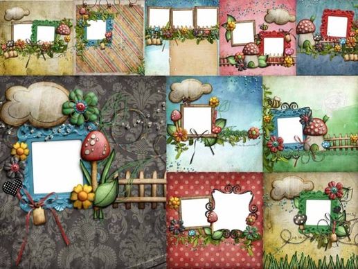 10 lovely mushroom collage style photo frame