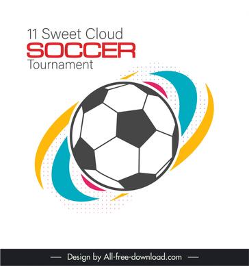 11 sweet cloud soccer tournament backdrop colorful curves ball flat sketch