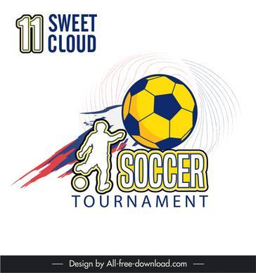 11 sweet cloud soccer tournament banner template dynamic grunge silhouette ball player sketch