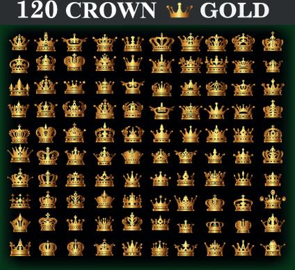 120 kind golden crown vector