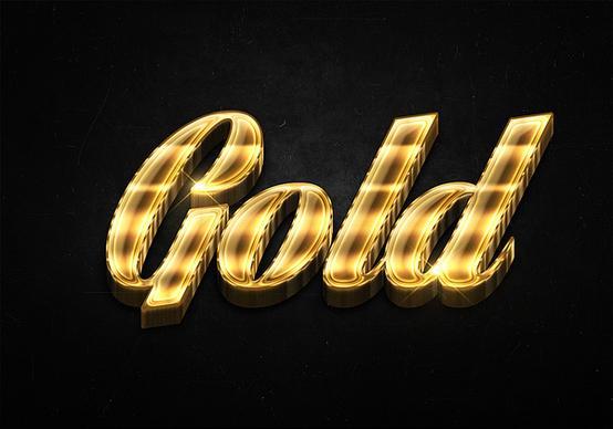 12 3d shiny gold text effects preview