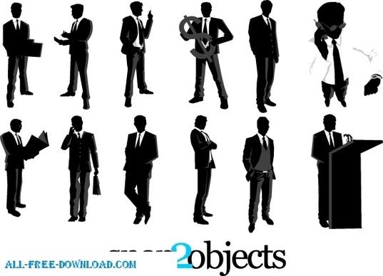 12 Free Vector Businessman Silhouettes
