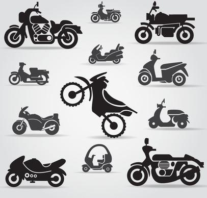 12 motorcycle silhouette vector