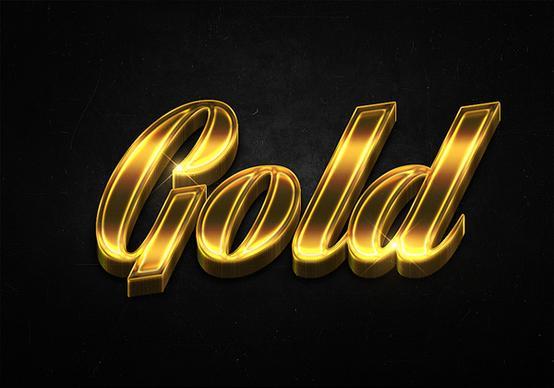 14 3d shiny gold text effects preview