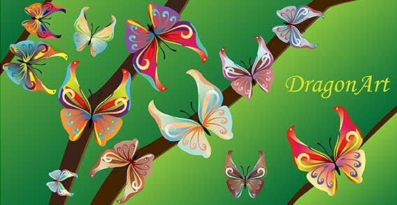 14 Colours butterfly vector