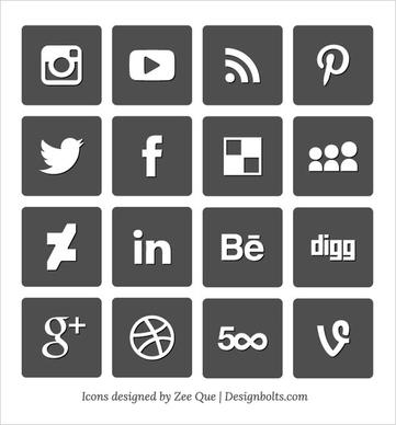 150 free simple vector social media icons set 2015