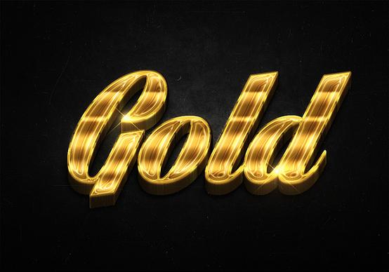 15 3d shiny gold text effects preview
