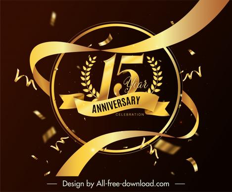 15th year anniversary background dynamic 3d luxury 