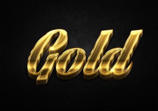 16 3d shiny gold text effects preview