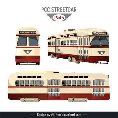 1945 pcc streetcar advertising template side view front view angle side view outline 