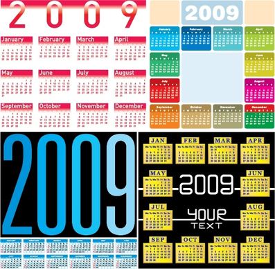2009 calendar vector