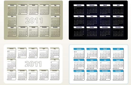 2011 calendar templates simple modern dark bright decor