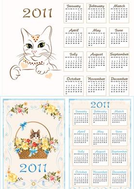2011 calendar template 03 vector