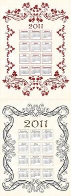 2011 calendar template vector