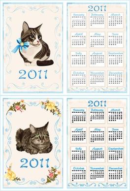 2011 calendar template vector