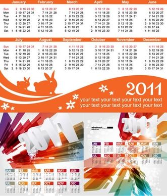 2011 calendar template vector exquisite