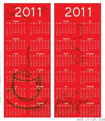 2011 calendar templates coffee tea themes red decor