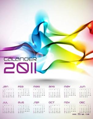 2011 calendar template modern colorful dynamic decor