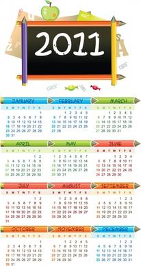 2011 calendar template education symbols decor