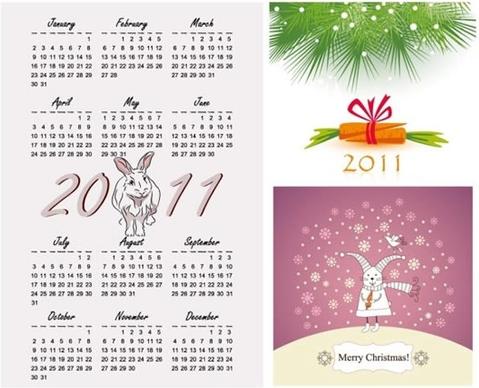 2011 calendar year of the rabbit vector