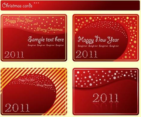 christmas card templates elegant red design snowflakes decor