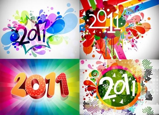 2011 colorful bright floral background vector illustration