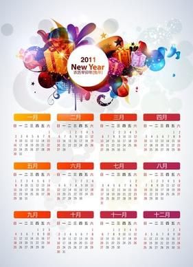 2011 new year calendar vector