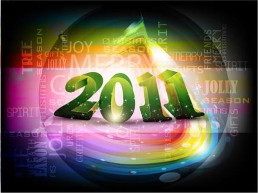 2011 new year background modern sparkling colorful lights