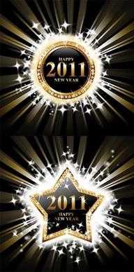 2011 new year background sparkling stars gems decor