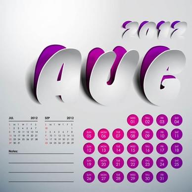2012 art calendar creative calendar vector