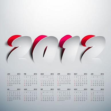 2012 art calendar vector