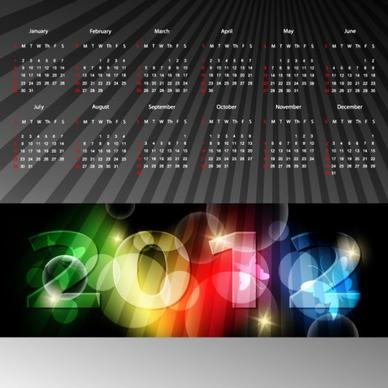 2012 calendar 02 vector
