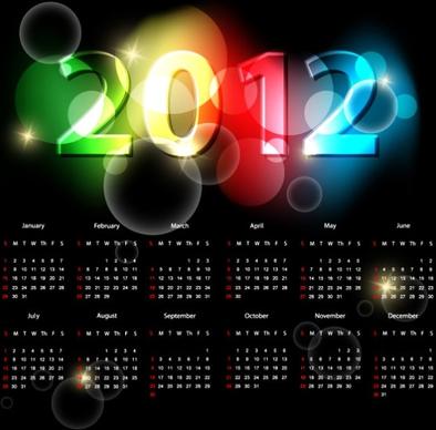 2012 calendar 04 vector
